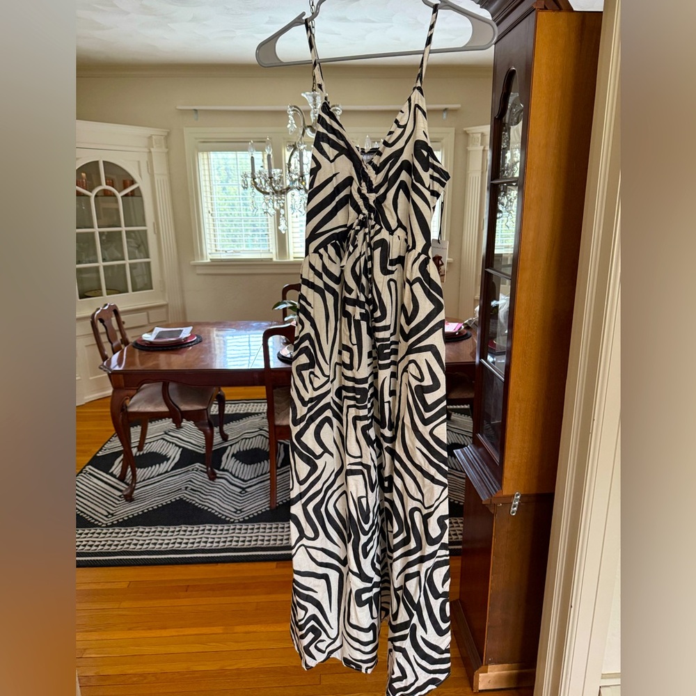 Sincerely Jules Black and Whit print maxi dress